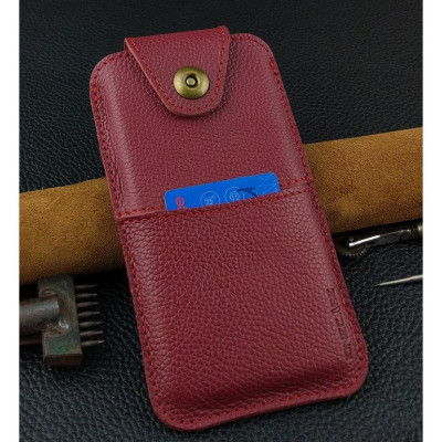 Bao Da Rút cho Iphone 12 Pro Max 13 Pro Max 14 Pro Max Có Quai Cài Da Bò Hạt