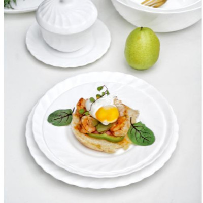 Đĩa (dĩa)/Bộ 6 đĩa thủy tinh nông lòng Luminarc Trianon 20cm N3647/N3647*6 | Hàng chính hãng