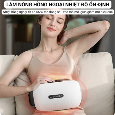 ￼Đai Massage Bụng Bi Đá Kết Hợp Hồng Ngoại Hỗ Trợ Giảm Mỡ Bụng Xoa Bóp Cổ Vai Gáy Lưng Đùi BH 1 năm - Podi92