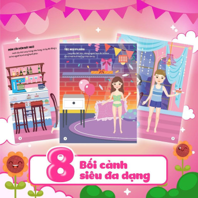 Sách - Sáng Tạo Thời Trang - Combo 6 Cuốn - Bóc Dán Hơn 100+ Stickers Quần Áo, Phụ Kiện Cho Bé Gái - Megabook
