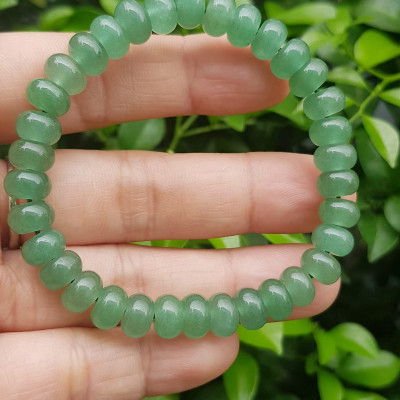 Vòng tay nữ đá thạch anh xanh đồng tiền bánh xe may mắn đẹp Vòng size hạt 8mm Hợp nữ mệnh mộc mệnh hoả mệnh thuỷ  đeo xinh đẹp may mắn tài lộc 