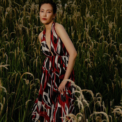 Đầm Maxi Dạ Yến, Đầm Maxi Cổ Yếm Hở Lưng DRE266 thời trang thiết kế Hity