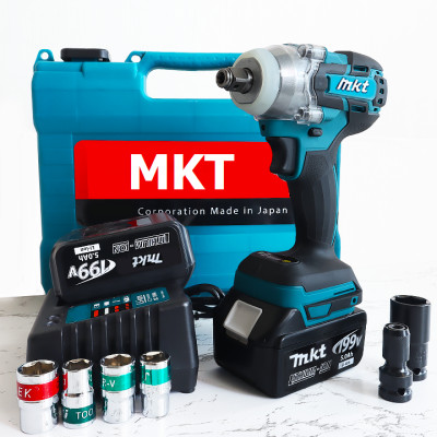 Siết bulong MKT 199V KHÔNG CHỔI THAN đầu 2 trong 1 tặng kèm 5 khẩu và đầu chuyển vít