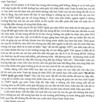 Bộ Đề Thi THPT Quốc Gia Môn Toán (Bám Sát Cấu Trúc Đề Thi Mới Nhất, Chuẩn Bị Cho Kì Thi THPT Quốc Gia) + Tặng Phiếu Trắc Nghiệm 50 Câu - HA