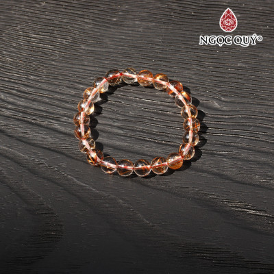 Vòng thạch anh tóc đỏ hạt trong AAA hạt 8mm mệnh hỏa, thổ - Ngọc Quý Gemstones