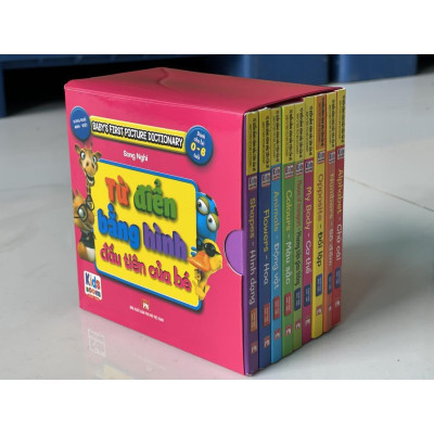 Sách - Boxset Hồng 9 Cuốn Từ Điển Bằng Hình Đầu Tiên Của Bé Từ 0-6 Tuổi - Song Ngữ Anh Việt - Việt Thư