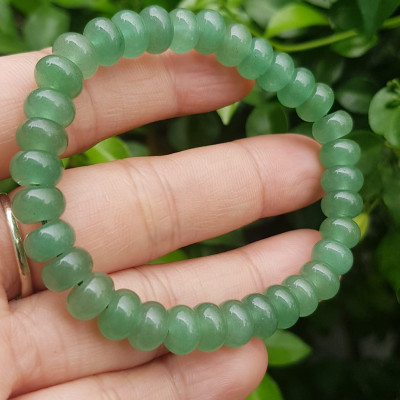 Vòng tay nữ đá thạch anh xanh đồng tiền bánh xe may mắn đẹp Vòng size hạt 8mm Hợp nữ mệnh mộc mệnh hoả mệnh thuỷ  đeo xinh đẹp may mắn tài lộc 