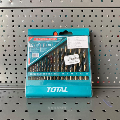 BỘ MŨI KHOAN KIM LOẠI HSS 19 CHI TIẾT 1-10MM TOTAL TACSD0195