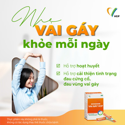[COMBO 2] TPBVSK Vai Gáy VCP - Hỗ trợ cải thiện tình trạng đau cứng cổ, đau vùng vai gáy - Hộp 20 gói