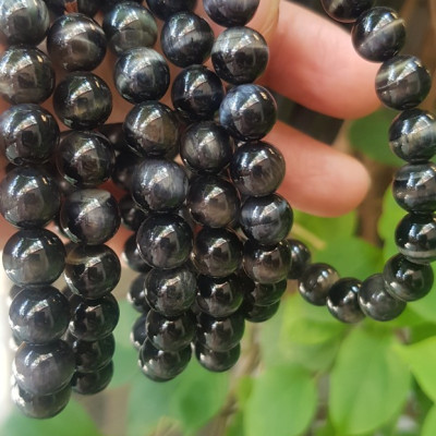 Vòng tay chuỗi đá mắt hổ tự nhiên đen xanh size hạt nhỏ 8mm 21 hạt bóng đẹp cung sanh nữ mệnh thủy mệnh mộc đeo may mắn đá tự nhiên tốt sức khỏe công việc tốt đẹp tài lộc hanh thông xinh tay rẻ đẹp ạ