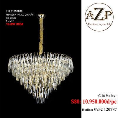 ĐÈN THẢ TRẦN PHA LÊ / ĐÈN THÔNG TẦNG TRANG TRÍ PHÒNG KHÁCH / PHÒNG NGỦ / CẦU THANG / KHÔNG GIAN SANG TRỌNG AZP-8163 phong cách đương đại, hàng nhập khẩu AZP