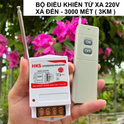 Bộ Điều Khiển Từ Xa 3000W 220V Khoảng Cách 1–5KM– Dùng Cho Máy Bơm, Đèn, Thiết Bị Công Suất Cao