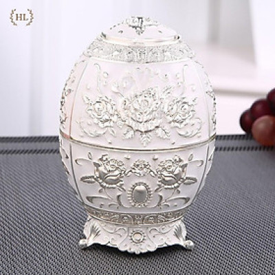 Lọ tăm Hoàng Gia | Hũ Tăm Hoàng Kim Có Chân Hoa Văn Tân Cổ Điển | HŨ ĐỰNG TĂM THÔNG MINH