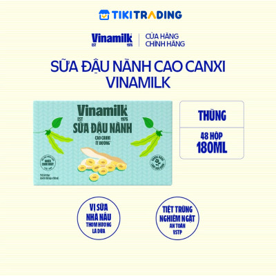 Thùng 48 hộp sữa đậu nành cao canxi Vinamilk 180ml