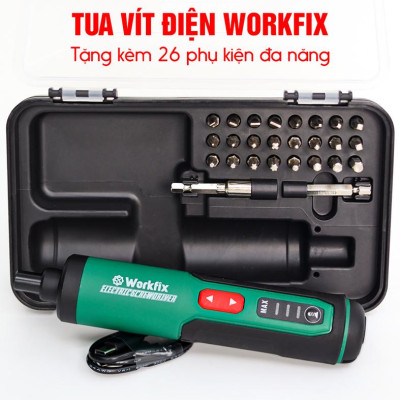 [Tặng 26 Phụ Kiện] Máy Vặn Vít Cầm Tay 4V Workfix - WF-SD0405 - Lực Siết 5N - Bảo hành Chính Hãg 6 Tháng