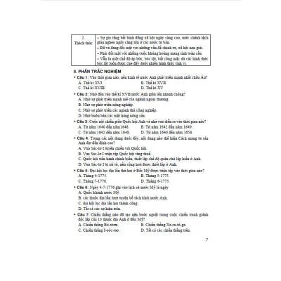 Bộ Đề Kiểm Tra Trắc Nghiệm Và Tự Luận Lịch Sử 11 ( Dùng Chung Cho Các Bộ SGK Hiện Hành )