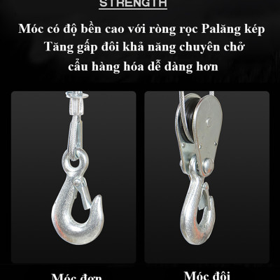 Bộ Tời Điện Kèm Rùa ABG PA200 (100/200kg) 12 Mét - Giúp Máy Tời Treo Nâng Hạ Vật Nặng Dễ Dàng Trong Nhà Xưởng Công Nghiệp Và Đời Sống, Nâng Kéo Linh Hoạt, Hiệu Quả Cao - Hàng Chính Hãng