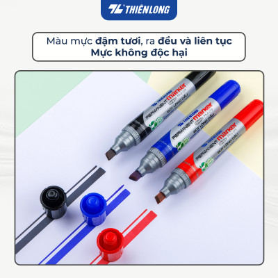 Combo 5/10/20 Bút lông dầu 2 đầu bút Thiên Long PM-09, mực đạt tiêu chuẩn Châu Âu, bám dính tốt trên nhiều vật liệu