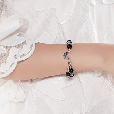 Vòng Tay Bạc Mix Đá Obsidian Ngọc Quý Gemstones VT65