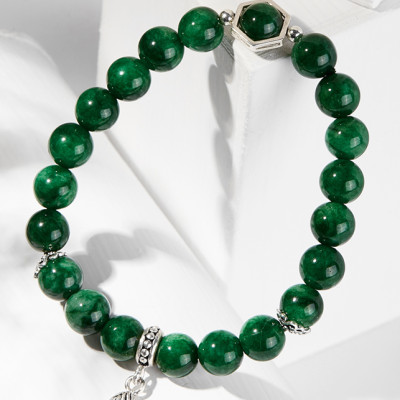 Vòng tay đá cẩm thạch sơn thủy phối cánh bạc Ngọc Quý Gemstones