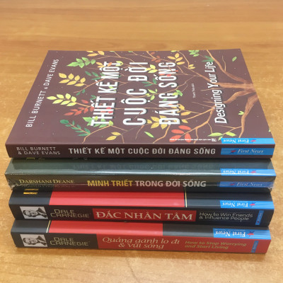 Combo 4 Cuốn Sách: Đắc Nhân Tâm (Khổ Lớn) + Quẳng Gánh Lo Đi & Vui Sống (Khổ Lớn) + Minh Triết Trong Đời Sống + Thiết Kế Một Cuộc Đời Đáng Sống 