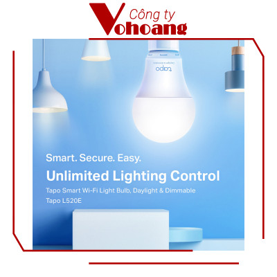 Bóng Đèn Wifi Thông Minh TP-Link Tapo L520E Ánh Sáng Trắng Điều Chỉnh Độ Sáng - Hàng Chính Hãng