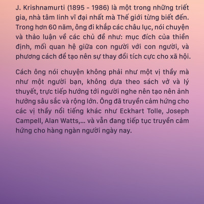 Combo Sách Krishnamurti Thực Tại Hiện Tiền và Bàn Về Sinh Tử