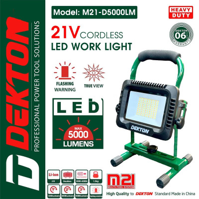 COMBO Đèn công trình Dekton chân pin M21-D500LM KÈM 1 PIN M21-B3A5C + 1 SẠC M21-S20 DEKTON - KM_T8 -HÀNG CHÍNH HÃNG