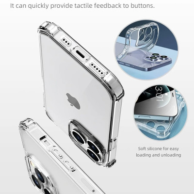 Ốp lưng dành cho iPhone 16, iPhone 16 Pro, iPhone 16 Plus, iPhone 16 Pro Max  TPU dẻo trong suốt chống sốc 4 góc cao cấp - Hàng chính hãng.