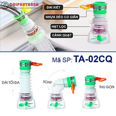 Đầu Nối Tăng Áp Gắn Vòi Rửa Chén Bát Đa Năng - Đầu vòi có thể xoay, lọc cặn bẩn, ren từ 15 đến 24mm