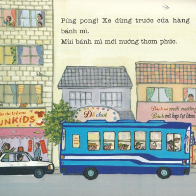 Ehon - Thực Phẩm Tâm Hồn Cho Bé - Xe Bus Píng Poong Đi Biển (Tái Bản 2020)  - Bản Quyền