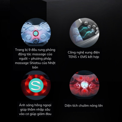 Máy Massage Cổ SKG G7-Pro với 9 Đầu rung độc lập, Hồng ngoại Chườm nóng thư giãn, giảm đau mỏi cổ