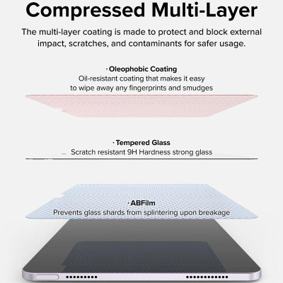 Dán màn hình cường lực dành cho iPad Air 6 11″ M3/M2/Air 6 13" M3/M2 RINGKE Easy Slide Tempered Glass - Hàng Chính Hãng