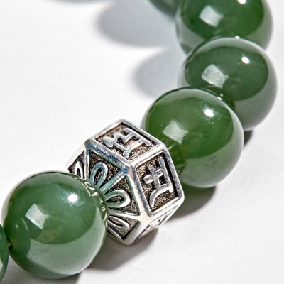 Vòng Ngọc Bích Phối Charm Lục Tự Lục Giác Nam Ngọc Quý Gemstones