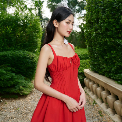 DOTTIE - Đầm coset tùng xòe - Đỏ - D0573