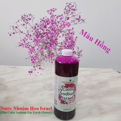 Nước Nhuộm Hoa Tươi Màu Hồng (Set 2 Chai) theo công nghệ Israel Color Sodium For Fresh Flowers giúp nhuộm đổi màu hoa cắt cành thành màu hồng đậm Pink