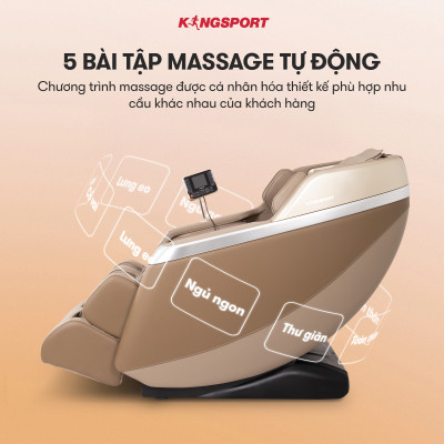 CHỈ GIAO MIỀN BẮC | Ghế massage KINGSPORT Standard G2 con lăn di chuyển cổ vai, thiết kế hiện đại 2024, khung ghế rộng rãi và thoải mái
