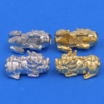 Vòng tay Đá Mắt Hổ Xanh Đen 14 ly charm Tỳ Hưu inox bạc VMHXETHHBT14 - hợp mệnh Mộc, mệnh Thủy - Vòng đeo tay size lớn