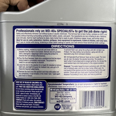 Dung dịch ngâm tẩy rỉ sét WD-40 Specialist Rust Remover Soak 1 gallon