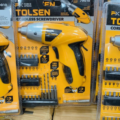 BỘ MÁY VẶN ỐC VÍT KHÔNG DÂY DÙNG PIN 1.300MAH TOLSEN 79010 - HÀNG CHÍNH HÃNG