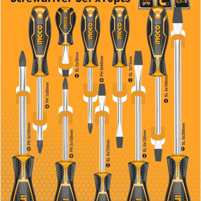 BỘ TUỐC NƠ VÍT (TÔ VÍT) 10 CHI TIẾT INGCO HKSD1028 - HÀNG CHÍNH HÃNG