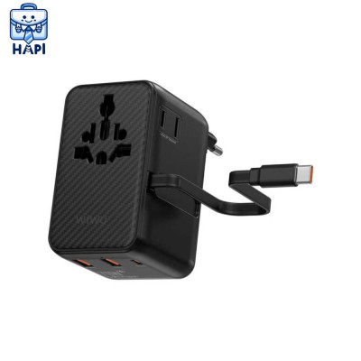 Bộ Chuyển Đổi Quốc Tế hàng chính hãng WIWU ARAMID FIBER Warrior 70W GaN Plug Adapter Wi-UA009