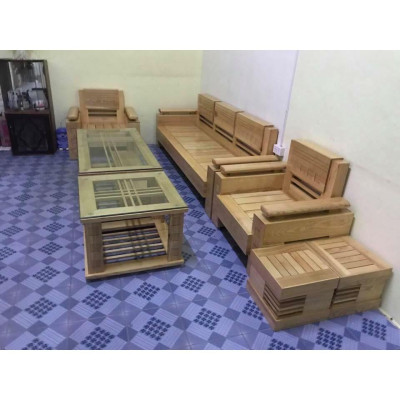 Bộ bàn ghế trứng đối gỗ sồi