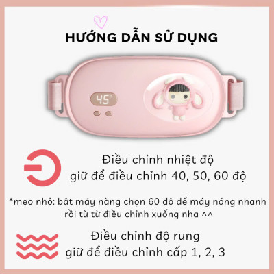 Máy Massage Làm Ấm Bụng, Đai Đeo Giảm Đau Bụng Kinh Nguyệt, Làm Ấm Tử Cung Cho Phụ Nữ Đến Kì 6 CHẾ ĐỘ