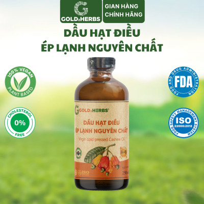 Dầu hạt điều ép lạnh nguyên chất GoldzHerbs - Chai 120ml/ 250ml
