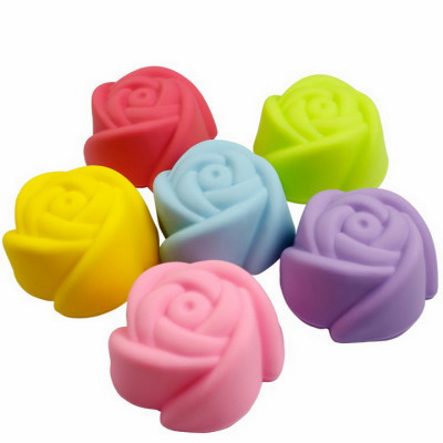 Bộ 10 khuôn silicon làm bánh, rau câu, bánh bông lan, bánh da lợn hoa hồng 3 lớp – Mã số 1130