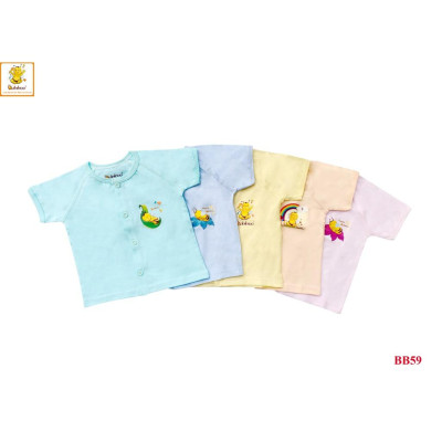 Bộ sơ sinh 100% cotton thể thao màu ngắn ráp lăng BABIBOO - BBC41
