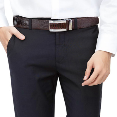 Thắt Lưng Nam Da Đà Điểu Bản Lớn Huy Hoàng HT4418 - Nâu Đất