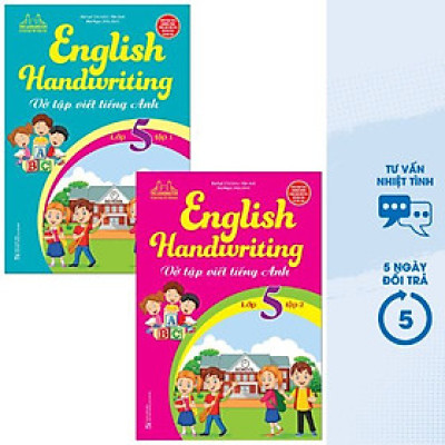 Combo English Handwriting - Vở Tập Viết Tiếng Anh Lớp 5 (Bộ 2 Cuốn)  - MT