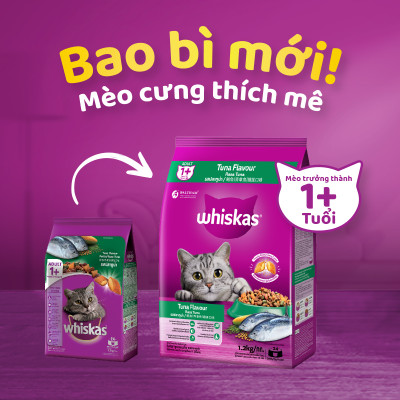 Thức Ăn Cho Mèo Whiskas Adult 1+ YearsVị Cá Ngừ 480g/Túi